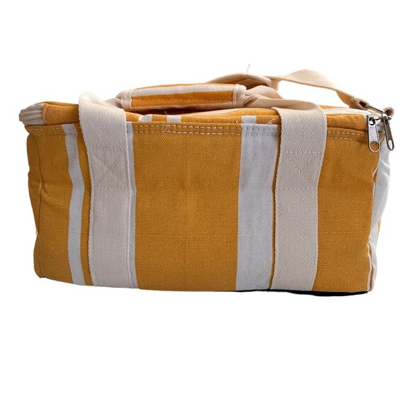 Business and Pleasure The Holiday Cooler Bag FFF Yellow Stripe Lunch - Picture 9 of 15